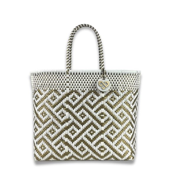 Handwoven Plastic Mexican Tote Bag Large, Waterproof, Lhtweht, C UwU - Picture 1 of 5